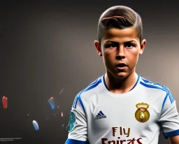 Christiano Ronaldo as a child, 3d art, face portrait, 8k resolution