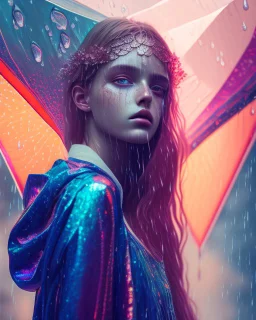 goddess painting in the style of marta bevacqua, violent, high delicate defined details, beautiful, atmospheric, rain, matte, 3 d 8 k octane rendered, sharp focus, illustration, holographic undertones, high detail, ultra realistic, highly saturated colors