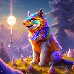 orange and violet landsacape with multicolored crystals falling from the sky, full of details, smooth, bright sunshine，soft light atmosphere, light effect，vaporwave colorful, concept art, smooth, extremely sharp detail, finely tuned detail, ultra high definition, 8 k, unreal engine 5, ultra sharp focus