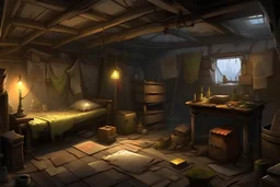 bandit's treasure room, post-apocalyptic, concept art