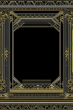 gold art deco delicately designed border on a black background