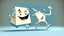 cartoon milk carton dancing