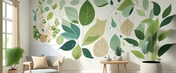 Create a mural inspired by organic shapes found in nature, promoting an eco-friendly and sustainable theme.
