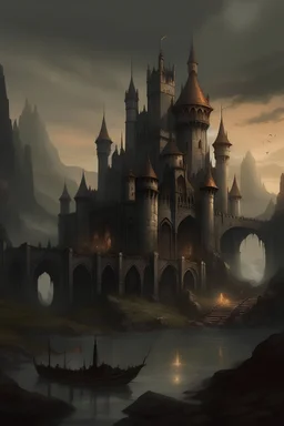 ecenario de castillo antiguo e infernal