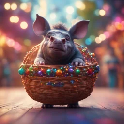 Gates as hairy groove funk bat rhino hippie holding disco ball like a basket ball,bokeh like f/0.8, tilt-shift lens 8k, high detail, smooth render, down-light, unreal engine