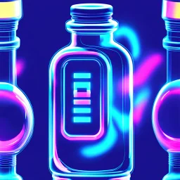 A digital message in a glass bottle. The message is the creation of artificial intelligence. - style: "synthwave"