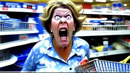 psycho lady shopping at lowes store