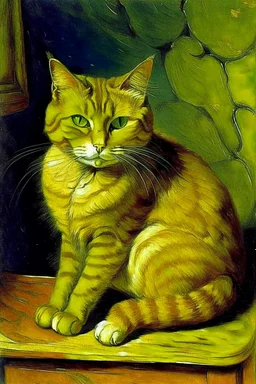 Portrait of a cat by Van Gogh