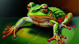 oil painting frog