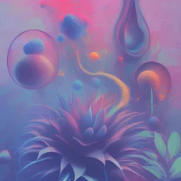  pastel colors, abstract art, plants camp