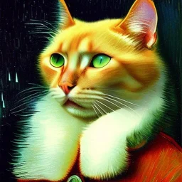 Portrait of a cat by Van Gogh