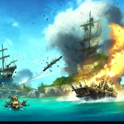 fight two of pirate ships