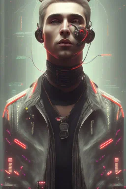 cyberpunk, head, men, portrai