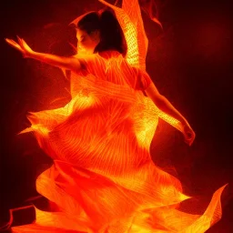 Origami, Portrait of a Lady on Fire, full body, dramatic lighting, hyper realistic, 8k, illustrated,