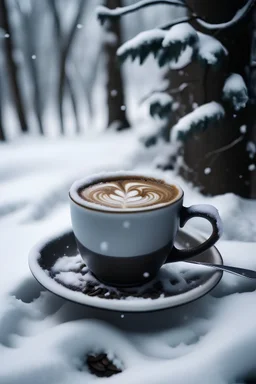 coffee in snow