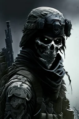 A soldier in the game modern warfare, he wears a black skull helmet that covers his face. He is a sniper, but can also run point. His call sign is Wraith.