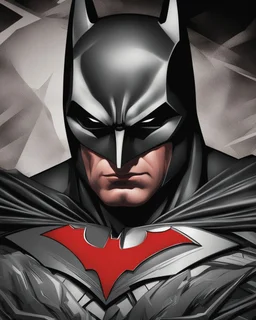 Retrato, Batman negro, rojo y plateado, Arte lineal,calidad ultra, hiperdetallado, 8k