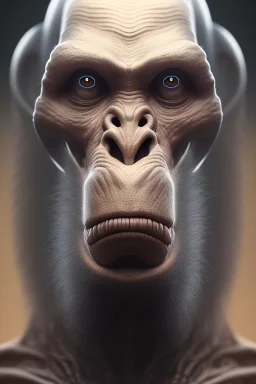 ape alien, head,8 eyes, evil, 8k, with hairs, finely detailed, photo realistic, HR Giger style