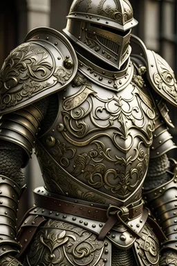 knight armor with intricate shoulder armor