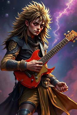 rockstar human bard 80s fantasy