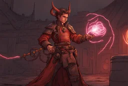 a dragon-born artificer who uses Tesla coils