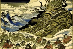 Nightmare summit painted by Katsushika Hokusai