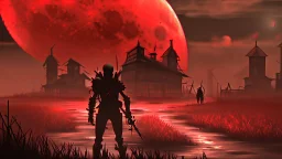 Background horror gaming red moon