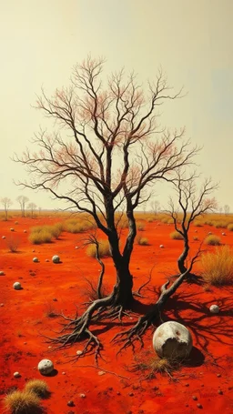 An orangish red scorched earthy grounds painted by Edward Hicks