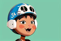 cute cartoon character with a racing helmet