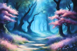 An_enchanted_landscape,_dappled_sunlight,_. Magical atmosphere. realistic