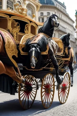 Fiacre carriage with horses in Vienna