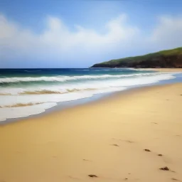 beach, oil painted.