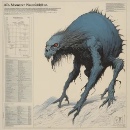 ConceptSheet: AD&D monster necrophidius, with statistics [by Moebius]