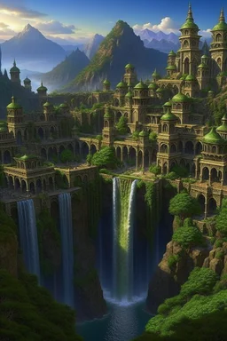 The Cascades are the name of a huge city built by humans, Dwarves and Gnomes into the hills of the Eternal Spires, the largest mountain range in the world. It is controlled by 3 large factions. There is a massive waterfall cascading through the entire city to a large pool in the middle of the town square near the Moon Temple