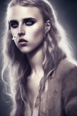 Danish singer MØ face , Still Imagery, darkness Photobashing