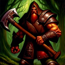 90's TCG fantasy artwork art of an axe