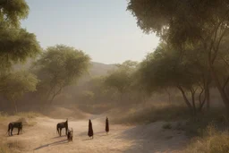 gruppo di suore africane con tunica grigia giornata di sole precipizio fuori città , terra