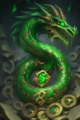 The Symbol for Morvorax is a green dragon coiled around a pile of treasure