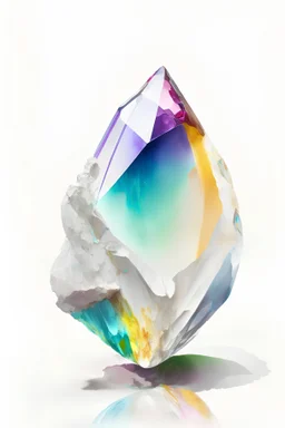 Oil painted realistic gemstone with white background