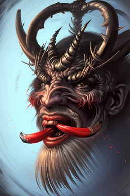 a Cray-Pas portrait of Krampus