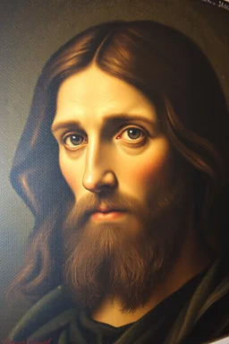 pin hole cam, master oil painting by Rembrandt, realistic rendering Portrait of the shape of Jesus