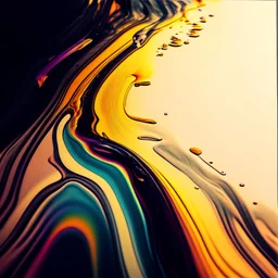 rainbow liquid painting pouring into a vinyl