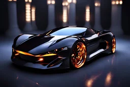 dark fantasy, flames, sparkles, concept supercar