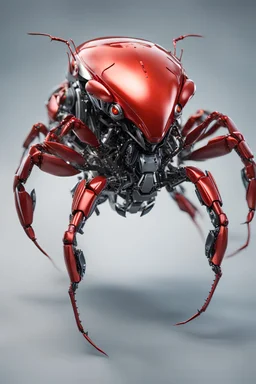 futuristic AI crawfish fully robot with high detail, very zoomed and high focus, highly intricate, and very neat features