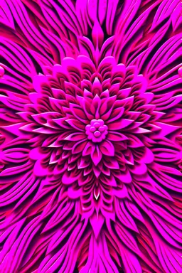 an ornate fuchsia and magenta color flower pattern ,3d render, art game,symmetrical --ar 16:9