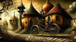 Old Bicycle. Small town