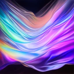 shiny silk in the wind, holographic. Oil on Canvas