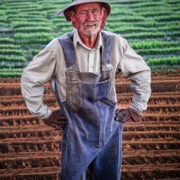 Portrait of a futuristic farmer