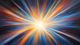 faster than speed of light oil painting many rays of light in space extending from center beautiful light rays pure motion