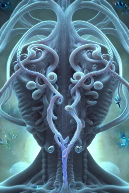 Spiritual being with Tentacles wrapping around brain cells